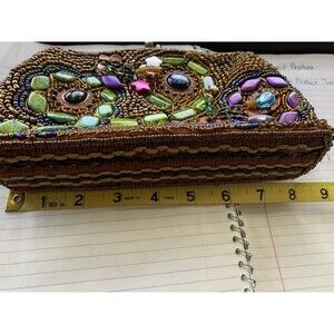 Oh Ashley!  Vintage Glass amd Stone Beaded Clutch with Shoulder Strap Rare